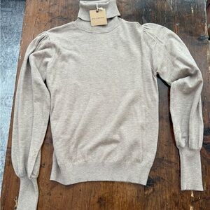 Heather Brown Soft Turtleneck Sweater